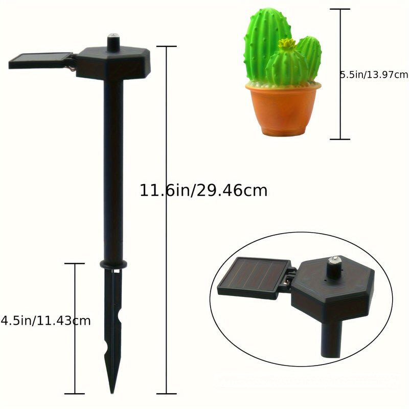 1 Paquete De 2 Piezas, Luces Solares Para Exteriores, Decoración De Jardín, Luces De Estaca De Cactus, Luces De Paisaje, Camino, Patio, Césped Y Decoraciones De Pasarela