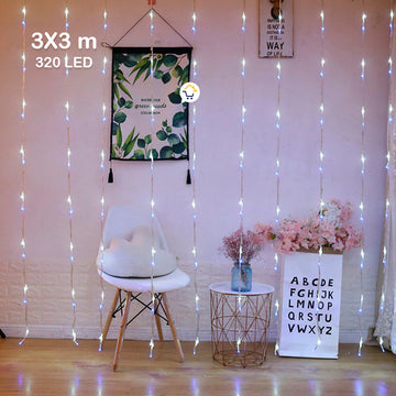 Luces Cascada 3X3 Metros 320 LED Navidad Interior Exterior 3X3-320L