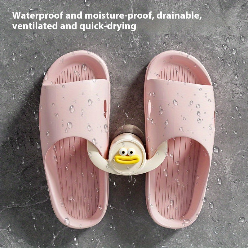 1 gancho para pantuflas con diseño divertido, organizador de zapatillas para baño, soporte de drenaje, esencial para baños y dormitorios