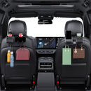 Caixa de almacenamiento trasera para asiento del coche con portavasos - caja de almacenamiento con ganchos multifuncionales, colección completa para bebidas/deslizadores/paños adecuada para la mayoría de modelos de automóviles