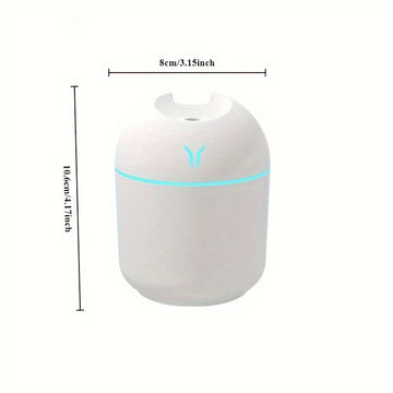 Humedificador Portátil con Luz Nocturna de Alimentación USB - Ideal para Hogar, Escritorio de Oficina, Coche y Planta, Plástico, Baja Tensión (≤36V), Funcionamiento Silencioso, Diseño de Una Sola Habitación, Opciones Rosa y Verde Menta, Humificador Portá