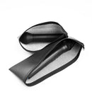 Bolsa de almacenamiento de micrófono de cuero sintético negro con cremallera - Estuche protector de choque para micrófonos inalámbricos y con cable, diseño compacto para un fácil transporte, estuche de almacenamiento de micrófono, cierre de cremallera se