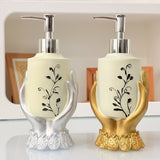 1pc Botella de Baño Dorada y Plateada, Recipiente Rellenable para Decoración del Hogar, Dispensador de Baño, Pieza Práctica para el Hogar