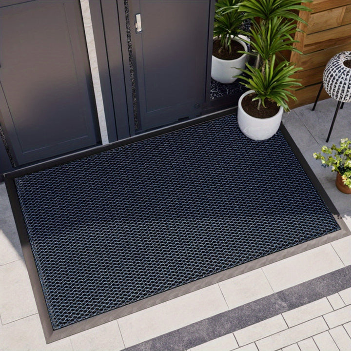 Entrada del hogar] Alfombra de entrada antideslizante de goma y poliéster resistente – Diseño de diamantes en negro y gris, alfombra absorbente de polvo para decoración del hogar, ideal para sala, dormitorio y entrada