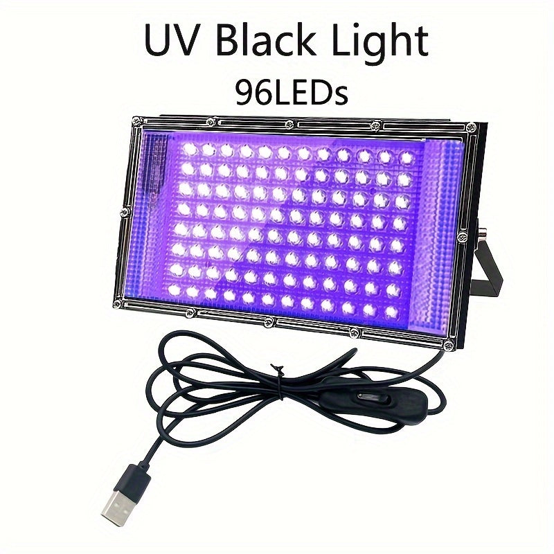 Luz negra UV con 96 LED y botón de encendido/apagado para Switch - Ideal para fiestas con luces negras, Halloween y arte corporal | Construcción metálica duradera, instalación fácil