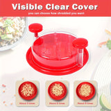 1pc Molinillo de Comida Rojo Práctico, Apto para Lavavajillas y Triturador Giratorio para Uso Fácil, Utensilios de Cocina que Ahorran Espacio, Resistente al Calor, Tapa Transparente, Antideslizante, Mango Ergonómico