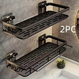 Caddy de ducha montado en la pared, gran capacidad, instalación sin taladrar, estante flotante para baño y cocina, ahorrador de espacio, fácil de instalar, sostiene 20 accesorios de ducha.