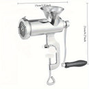 1pc Trituradora de carne de acero inoxidable manual - Procesadora de alimentos de manivela con clip de mesa, ideal para moler carne y verduras, herramienta de cocina multiusos, preparación de alimentos eficaz y molinillo de cocina, Molinillo de carne de