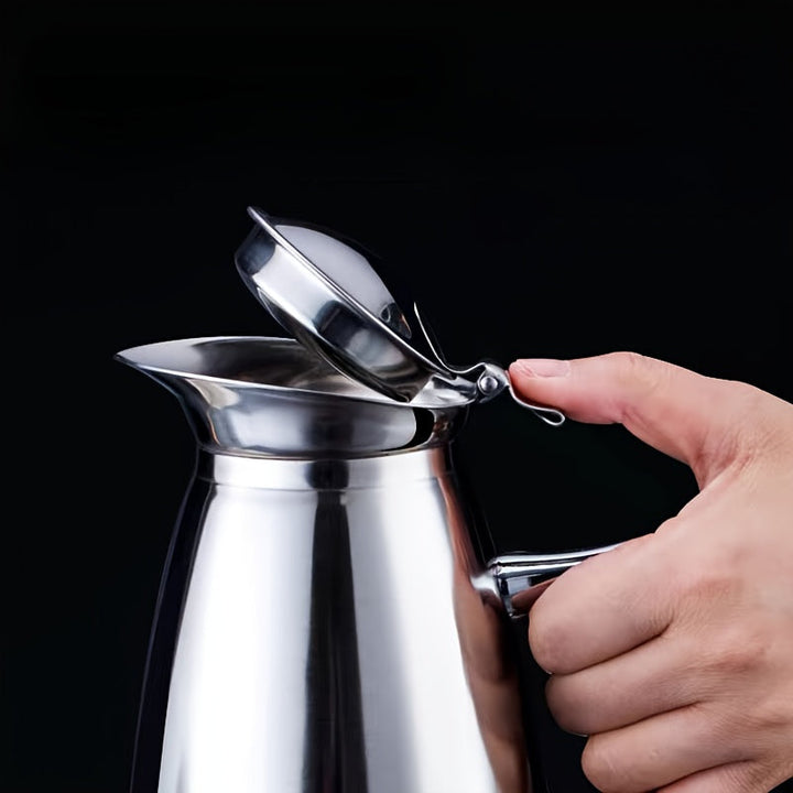 Hervidor Aislado de Acero Inoxidable - Termo de Doble Capa al Vacío, Olla Térmica para Bebidas Calientes y Frías con Asa y Boquilla, Ideal para Cocina y Comedor