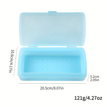 1 caja de esterilización de uñas - bandeja de almacenamiento de esterilización rápida con compartimentos, ideal para uso en salones de uñas y organización de decoración, material PP duradero, transparente rosa/azul/verde, accesorios de arte de uñas