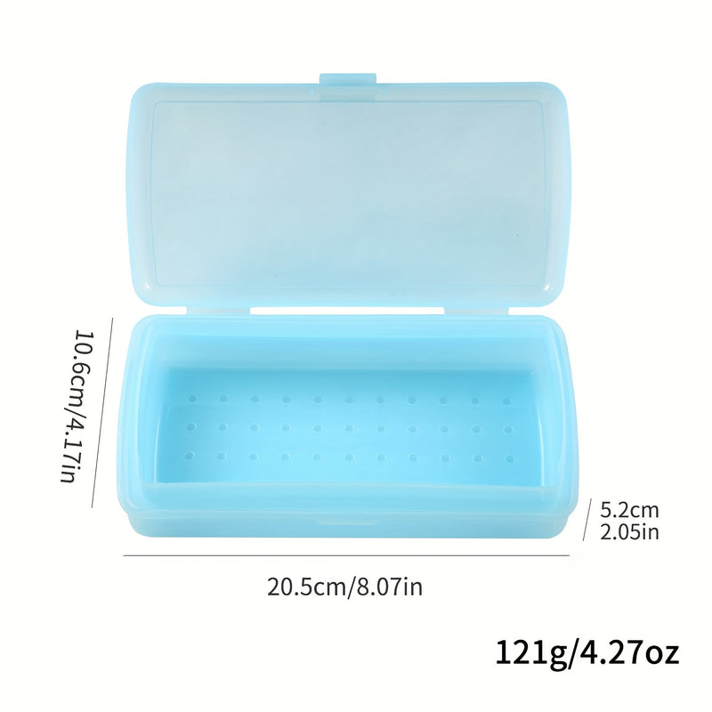 1 caja de esterilización de uñas - bandeja de almacenamiento de esterilización rápida con compartimentos, ideal para uso en salones de uñas y organización de decoración, material PP duradero, transparente rosa/azul/verde, accesorios de arte de uñas