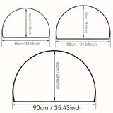 1 pieza, felpudo semicircular a rayas negras con base antideslizante de peluche, lavable a máquina, alfombra de poliéster para cocina, comedor, pasillo, baño o dormitorio, decoración del hogar, uso todo el año