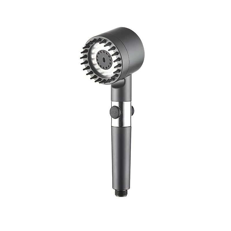 1 cabezal de ducha de mano presurizado con tecnología Air Boost y 3 modos ajustables, redondo, para montar en la pared, ideal para un baño relajante como en un spa en casa, accesorio elegante para el baño