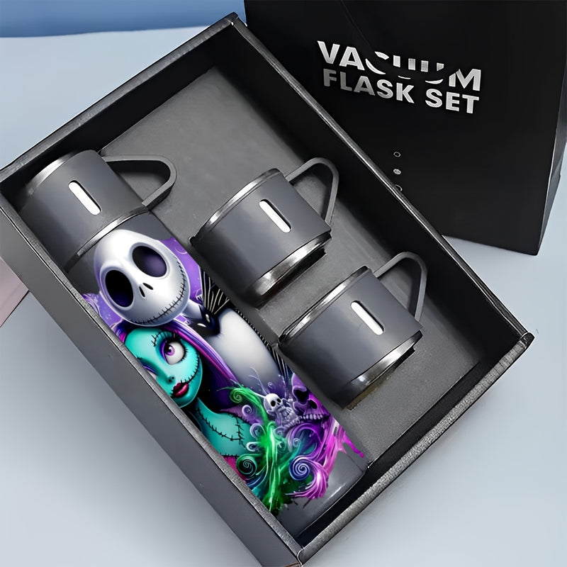 Juego de TAZAS AISLADAS DE ACERO INOXIDABLE de 17 oz Disney La Noche del Terror Antes de Navidad - A prueba de fugas, sudor y salpicaduras, termo para bebidas frías y calientes, ideal para exteriores, escuela y oficina. LHB03211