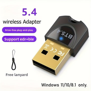 Adaptador de red inalámbrico BT5.4, receptor y transmisor inalámbrico USB mini, alimentado por USB, plug and play, inalámbrico, no requiere controlador, externo