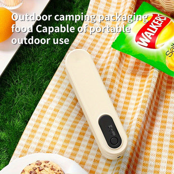 Sellador de vacío compacto recargable por USB - Un dispositivo versátil de conservación de alimentos automático que cuenta con un sistema de sellado de snacks, diseñado para ahorrar espacio, equipado con una batería de litio de 1500 mAh - Ideal para uso