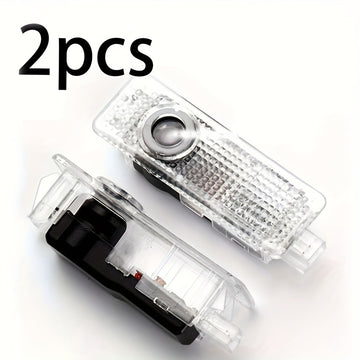 Proyector de Luz para Puerta LED BMW 2 piezas - Lámpara de Láser Transparente y Negra Luces de Cortesía para Matrícula, Accesorios Automotrices, 12-24V, Iluminación de Puertas de Coche | Carcasa Transparente | Luces Fáciles de Instalar, Proyector de Luz