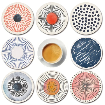 8pcs Posavasos de Café Simples y Elegantes, Posavasos de Madera, Esenciales para Reuniones Familiares de Vacaciones, Adecuados para Bares, Empresas, Hogares, Varios Lugares 9.98cm*9.98cm