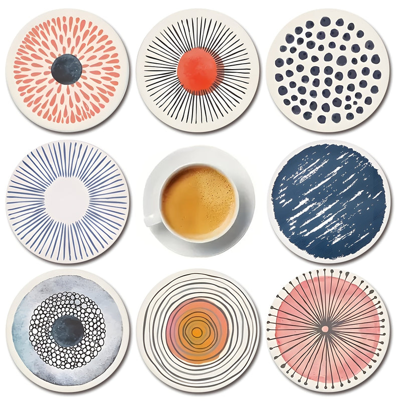 8pcs Posavasos de Café Simples y Elegantes, Posavasos de Madera, Esenciales para Reuniones Familiares de Vacaciones, Adecuados para Bares, Empresas, Hogares, Varios Lugares 9.98cm*9.98cm