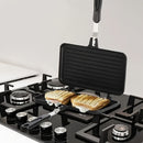 Esta Nueva Sartén de Aleación de Aluminio Multifuncional de Doble Cara con Mango es Antiadherente y Perfecta para Hacer Sandwiches, Bistecs, Tostadas y Huevos, Adecuada para Reuniones en Interiores y al Aire Libre.