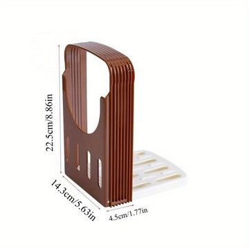 1 Cuchilla de pan ajustable, herramienta de corte de tostada plegable con 4 ajustes de grosor y franja hueca en la base para fijar el pan de manera eficiente, fácil de cortar rebanadas gruesas de manera uniforme, adecuada para todas las estaciones, perfe