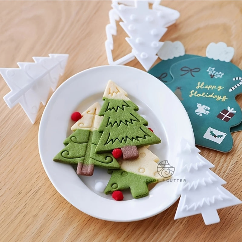 Molde de galletas de árbol de Navidad estilo nórdico - Herramienta de repostería DIY de plástico para galletas caseras, perfecta para Navidad, Acción de Gracias, Día de San Valentín y Día de la Madre, esenciales para la repostería festiva | Moldes decora