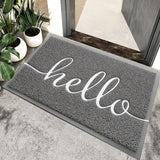 1pc Alfombra de bienvenida estilo granja, material de PVC, solo lavado a mano, respaldo antideslizante, uso en interiores/exteriores, alfombra rectangular para entrada de casa, porche, patio - Gris