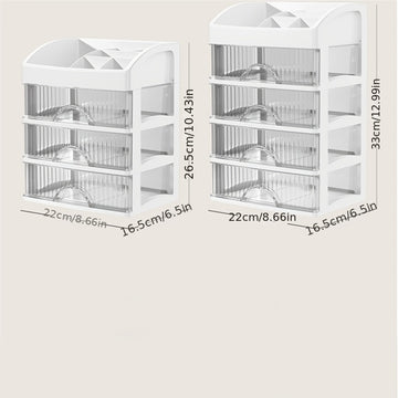 1pc Organizador de cosméticos multicapa Crown, soporte de maquillaje de plástico para encimera, caja de organización de escritorio para accesorios de baño