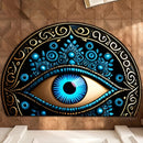 1 unidad de Alfombra de Piso de Diseño de Ojo Semircular de Lujo, Simbolizando Prosperidad, Buena Suerte, Fondo de Silicona Antideslizante, Lavar en Máquina, Fácil de Limpiar, Cómoda, Alfombra de Puerta Lavar en Máquina, Adecuada para Patio, Entrada, Sal