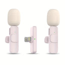 Microfono sin varillas profesional para solapa, compatible con iPhone y iPad - Micrófono de solapa sin varillas para grabacións de video, TikTok, entrevistas en YouTube, podcasts y vlogs - Mini micrófono móvil rosa, regalo ideal para festividades