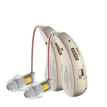 Auriculares de amplificación de sonido personal RIKYA con batería de litio recargable por USB, ajuste cómodo y control de volumen, diseño moderno para enseñanza, conferencias, viajes - Mejora de la voz, equipo de audio de conferencias, diseño elegante de
