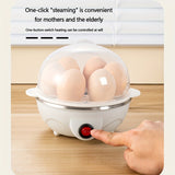 1 pieza de hervidor automático de huevos de capa única - Placa de cocción de acero inoxidable antiadherente, taza de medición anti quemaduras y almohadilla, 14cm de altura x 15cm de ancho, enchufe de 110V, cocción rápida, protección contra altas temperat