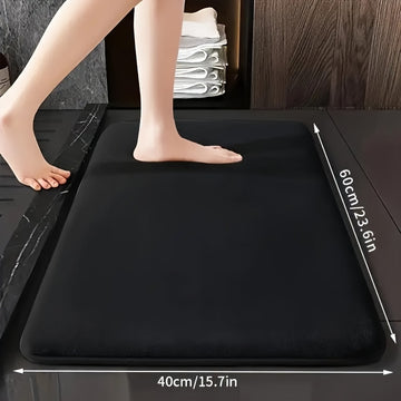 1 alfombra de baño de felpa coral de lujo, antideslizante, suave, de secado rápido y absorbente, tejida, con diseño geométrico, solo lavado a mano, accesorio rectangular para baño de poliéster