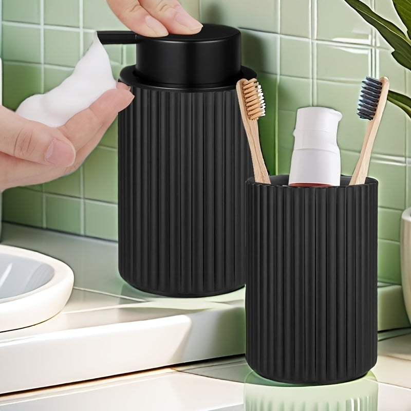 Juego de 2 Dispensadores de Jabón con Bomba de Espuma y Taza de Lavado, Botella de Gel de Ducha y Manos de Plástico para Decoración de Baño y Cocina