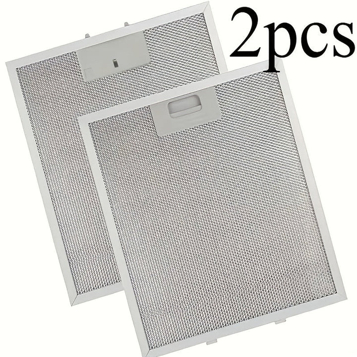 2-Pack Filtros de Aluminio para Exhauster de Cocina - Malla Moderna y Duradera para Grasa con Mango Ergonómico, Reemplazo de Filtro para Ventiladores de Exhauster de Cocina