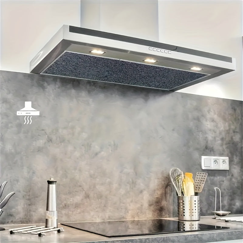 1 pieza de filtro de desagüe de cocina con carbón activado, 22,48" x 18,54" - Filtro de aire de alta eficiencia con carbón y captura de grasa, eliminación de olores y partículas, diseño duradero y cortable para el control del humo y los olores, actualiza