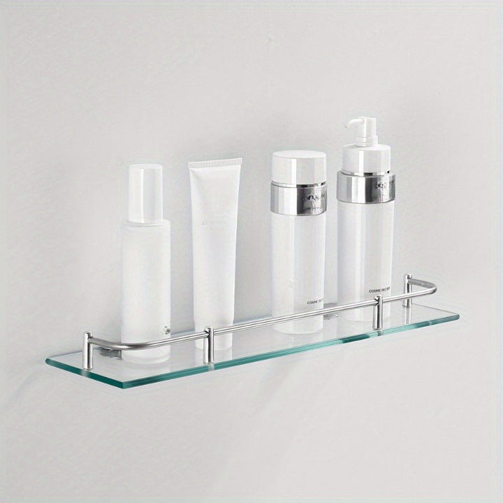 1 estante de vidrio rectangular, versátil para cocina, baño y fácil de instalar