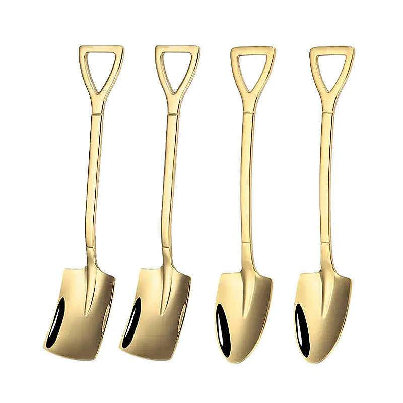 Conjunto de 1/4 piezas de cucharas de acero inoxidable de alto nivel estético, cuchara pala, cuchara para postres, cuchara para frutas, cuchara para té helado, cuchara para mezclar café, cuchara para mermelada, cuchara para helados, cuchara para ensalada