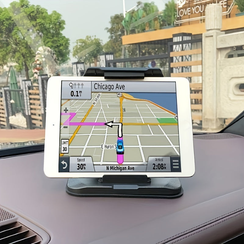 Soporte Universal para Navegación de Teléfono y Tableta en el Coche - Clip de Soporte Multifuncional para Pantallas Horizontales y Verticales - Se Adapta a la Consola Central