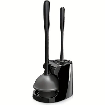 Juego de Cepillo y Desatascador de Inodoro 2 en 1 - Cabeza Giratoria, Plástico Duradero, Kit de Limpieza para Baño, Accesorios de Baño