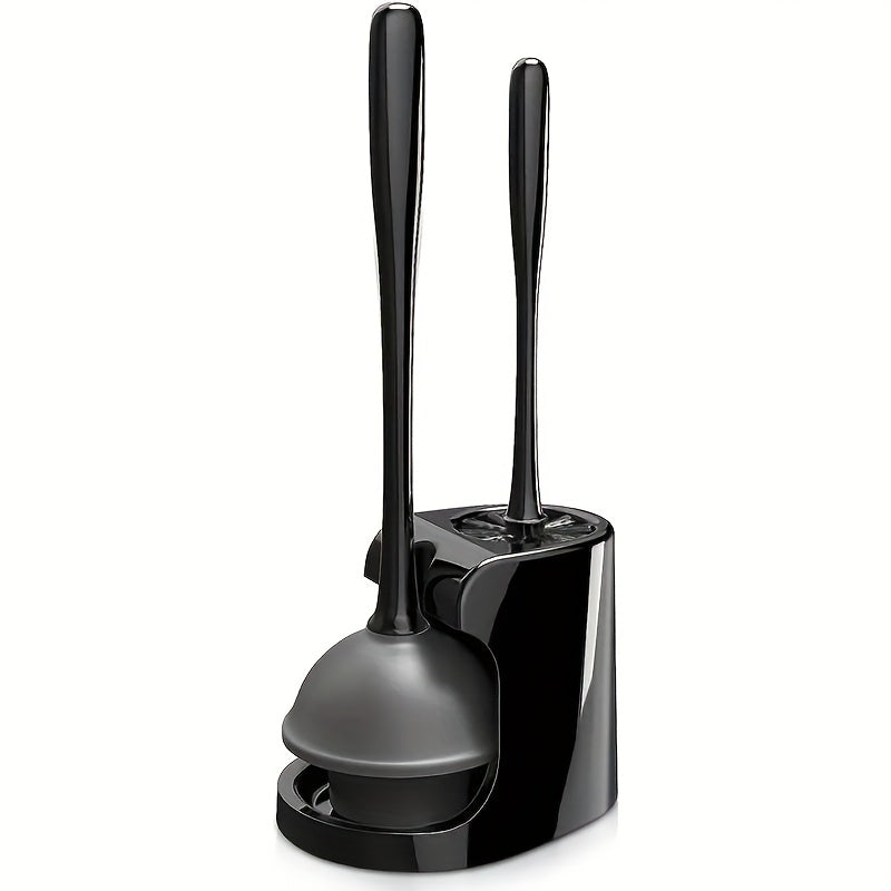 Juego de Cepillo y Desatascador de Inodoro 2 en 1 - Cabeza Giratoria, Plástico Duradero, Kit de Limpieza para Baño, Accesorios de Baño