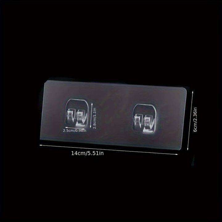 2pcs Soportes Adhesivos para Estante de Pared - Instalación Fácil Sin Taladro, Plástico Transparente Duradero, Accesorios de Almacenamiento Montados en la Pared Estilo Contemporáneo para Organización del Hogar y Oficina, Diseño Moderno de Ganchos Utilita