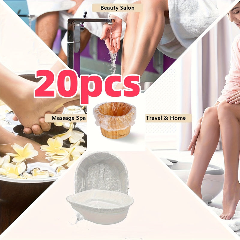 10/20/50 piezas de bolsas de baño de pies desechables, fundas portátiles para duchas, sábanas de baño de pies para hoteles y hogares, herramientas de cuidado de pies.