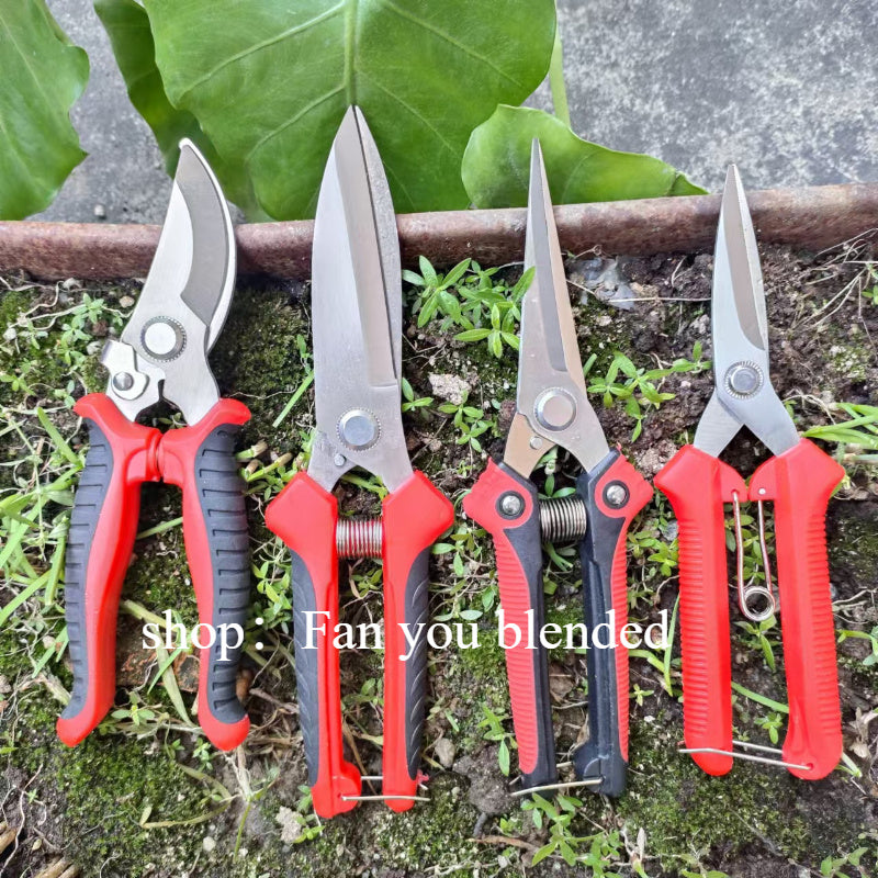 4 piezas de tijeras de poda de acero inoxidable, estilo contemporáneo, tijeras de jardín ambidiestras, cortadora de ramas duradera, herramienta de cosecha de frutas, con mangos antideslizantes, para cebolla, ajo, enredaderas, flores, frutas cítricas - Us