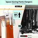 Colgador de 9 niveles ahorrador de espacio con revestimiento antideslizante, incluye 5 ganchos, diseño en acero inoxidable reduce el desorden un 80%, ideal para jeans ajustados y telas de mezclilla