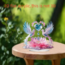 2D Plano, Corazón de Amor de Acrílico con Palomas para Decoración de Mesa, Estilo Clásico, Tema Animal, Multiusos para Hogar, Restaurante, Dormitorio, No Necesita Electricidad, Ideal para Halloween, Pascua, San Valentín, Acción de Gracias