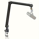 [Gótico] Soporte de micrófono desmontable de alta calidad con gestión de cables - Adaptador de rosca de 5/8" para Blue Snowman Hyper X QuadCast SoloCast AT2020 Shure SM7B MV7, aleación de aluminio, negro
