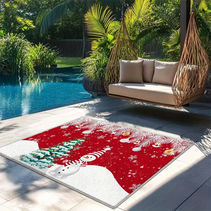 Alfombra de Lujo Seven Deer para Exterior/Interior - Alfombrilla Antideslizante Lavable a Máquina 853gsm, Ideal para Patio, Sala o Camping (Más de 1.8m) - Fácil Limpieza, Textura Suave y Diseño Geométrico, Decoración Versátil para el Hogar