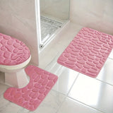 Juego de Alfombras para Baño de Espuma Viscoelástica 3 piezas - Ultraluertas y Absorbentes Antideslizantes en Forma de U para Inodoro, Alfombrillas Lavables a Máquina para Ducha y Bañera con Base de Fieltro, Tapetes Negros para el Suelo del Baño por Segu