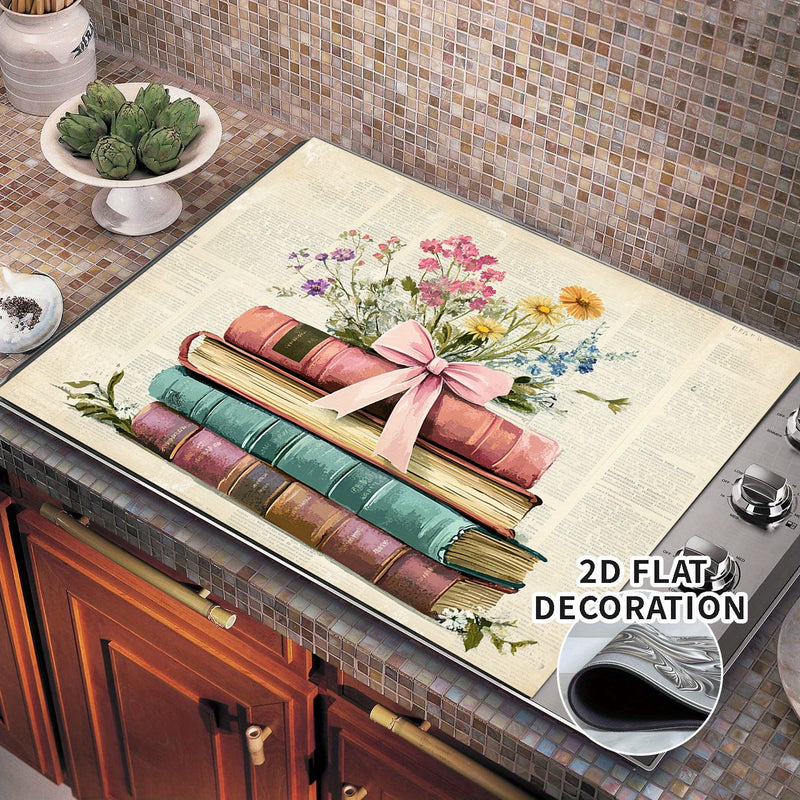 2D Plano, Decoración 2D Plano, Cubierta de Estufa Eléctrica - Cubierta de Estufa de Gas con Forro de Goma, Perfecta para Cualquier Cocina, Protección de Estufa, 1 Unidad, 2D Plano